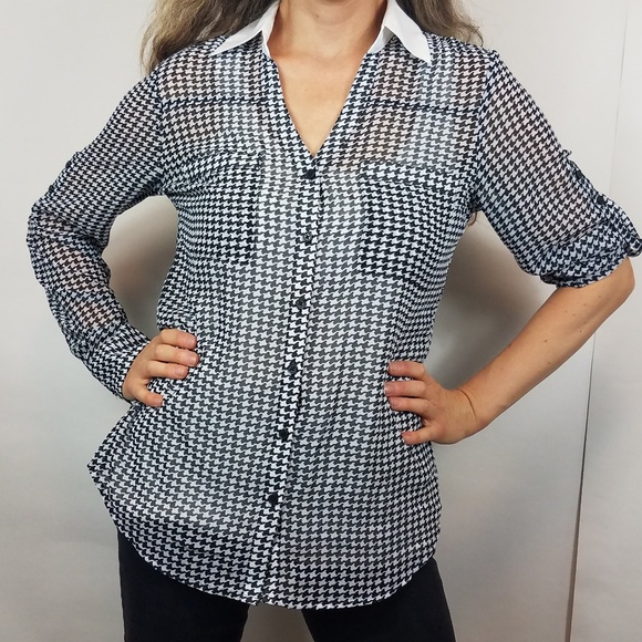 Express Tops - Express the portofino shirt black button down top